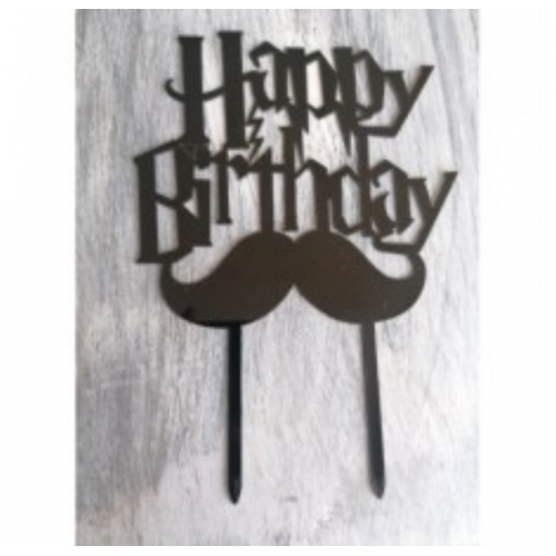 C/TOPPER HBD BLACK MOUSTACHE C/TOPPER HBD BLACK MOUSTACHE